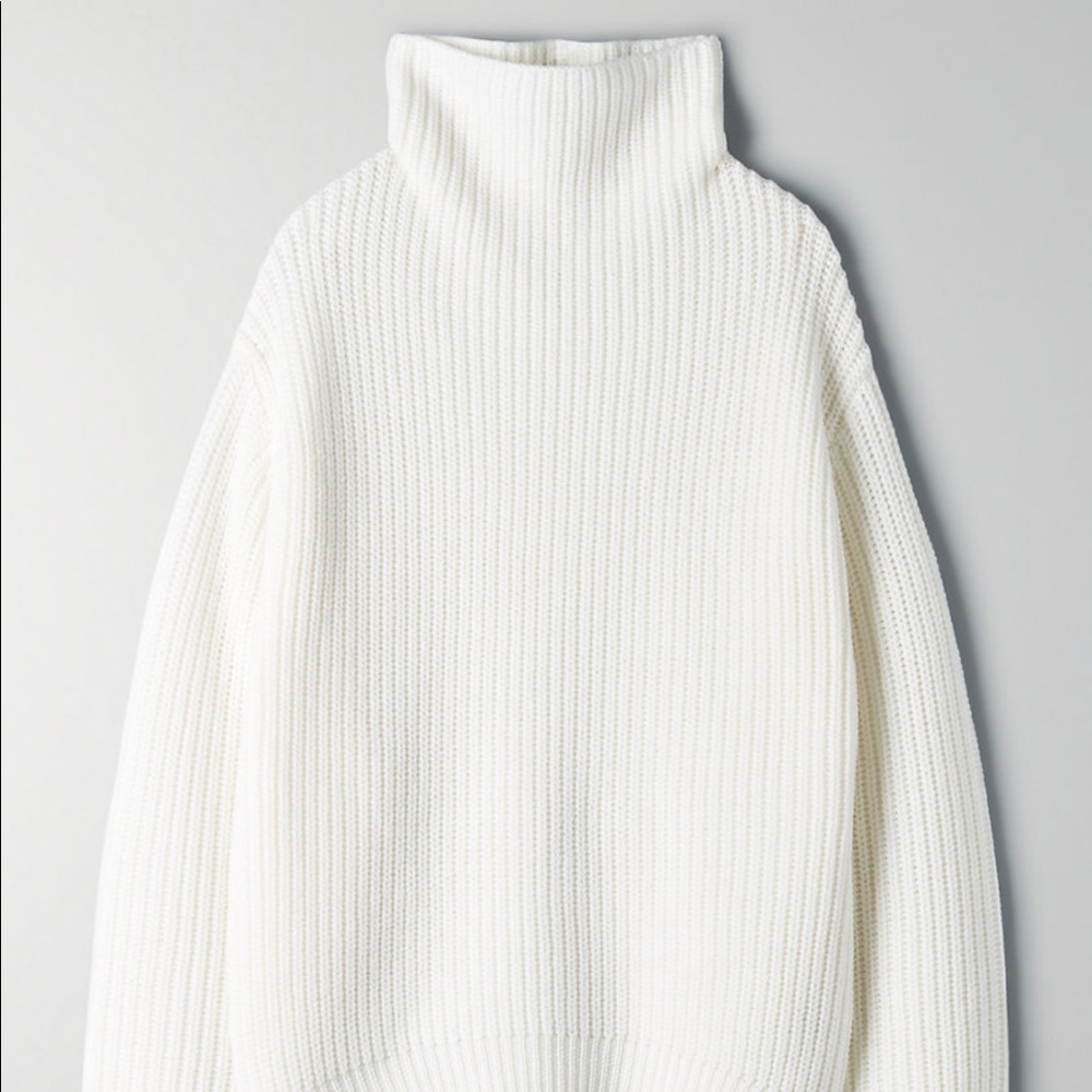 Women's White Turtleneck Sweater